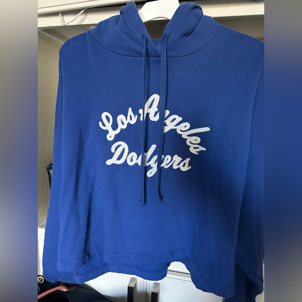 Blue Los Angeles Dodgers Hoodie cropped